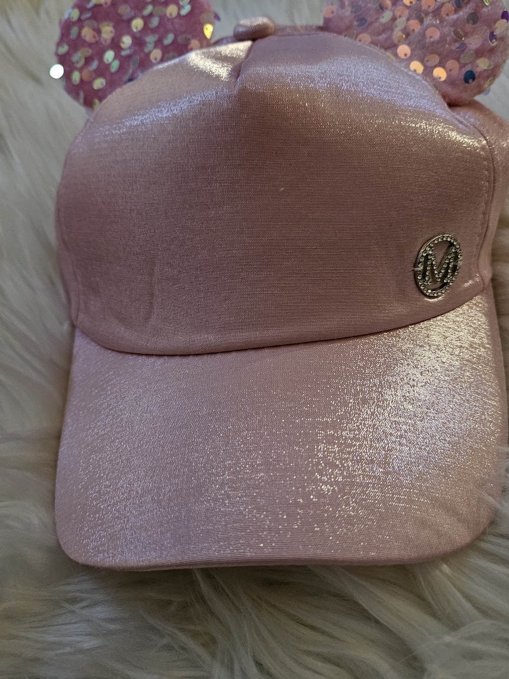 Othr Shimmery Pink Kids Baseball Cap with Sequin Ears